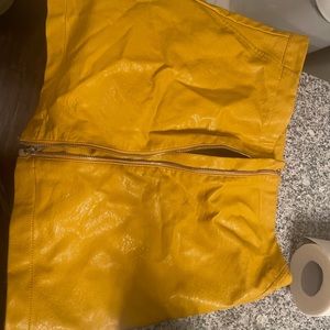 honey mustard yellow skirt